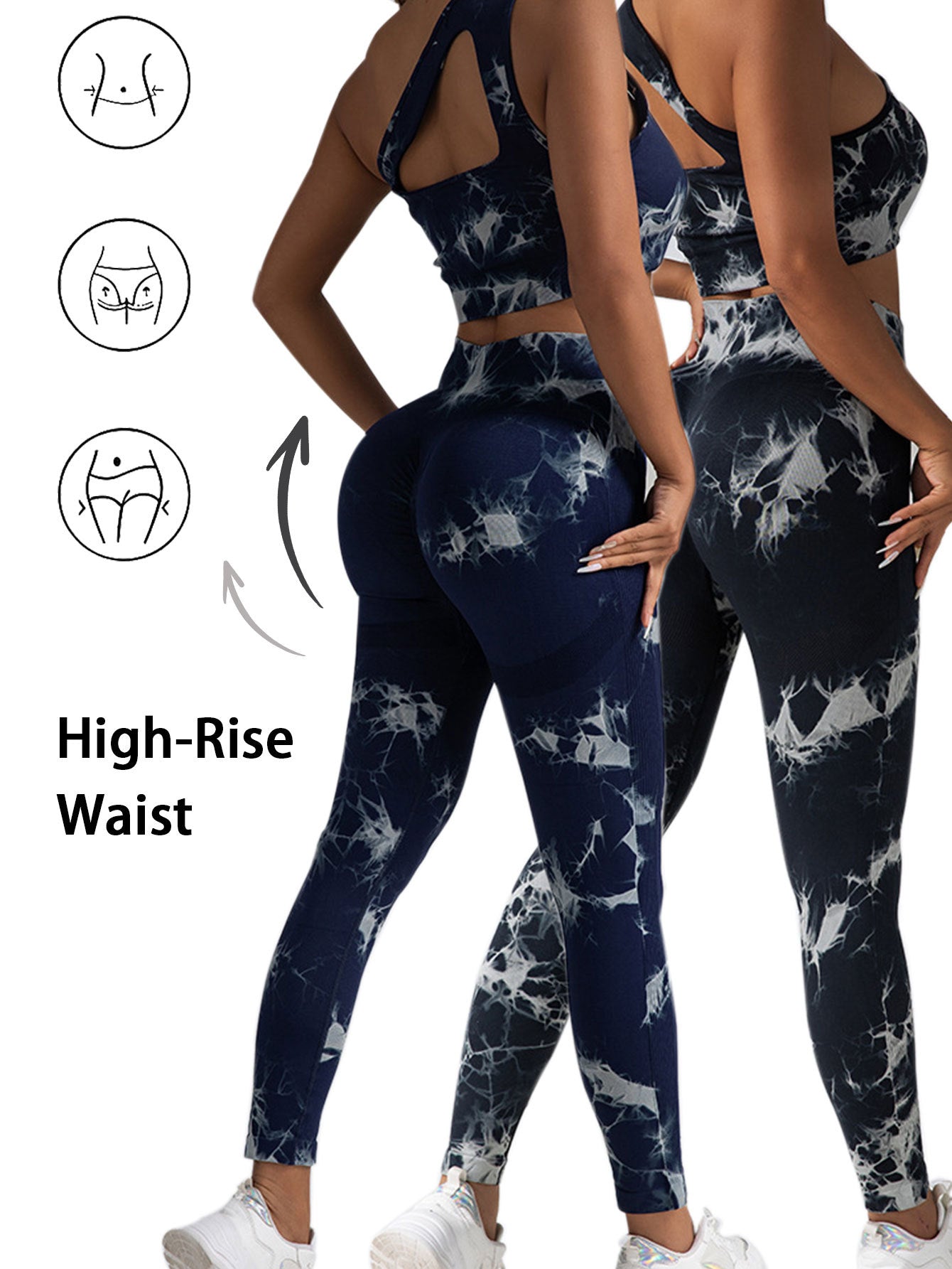 2pack Tie-dye Yoga Pants