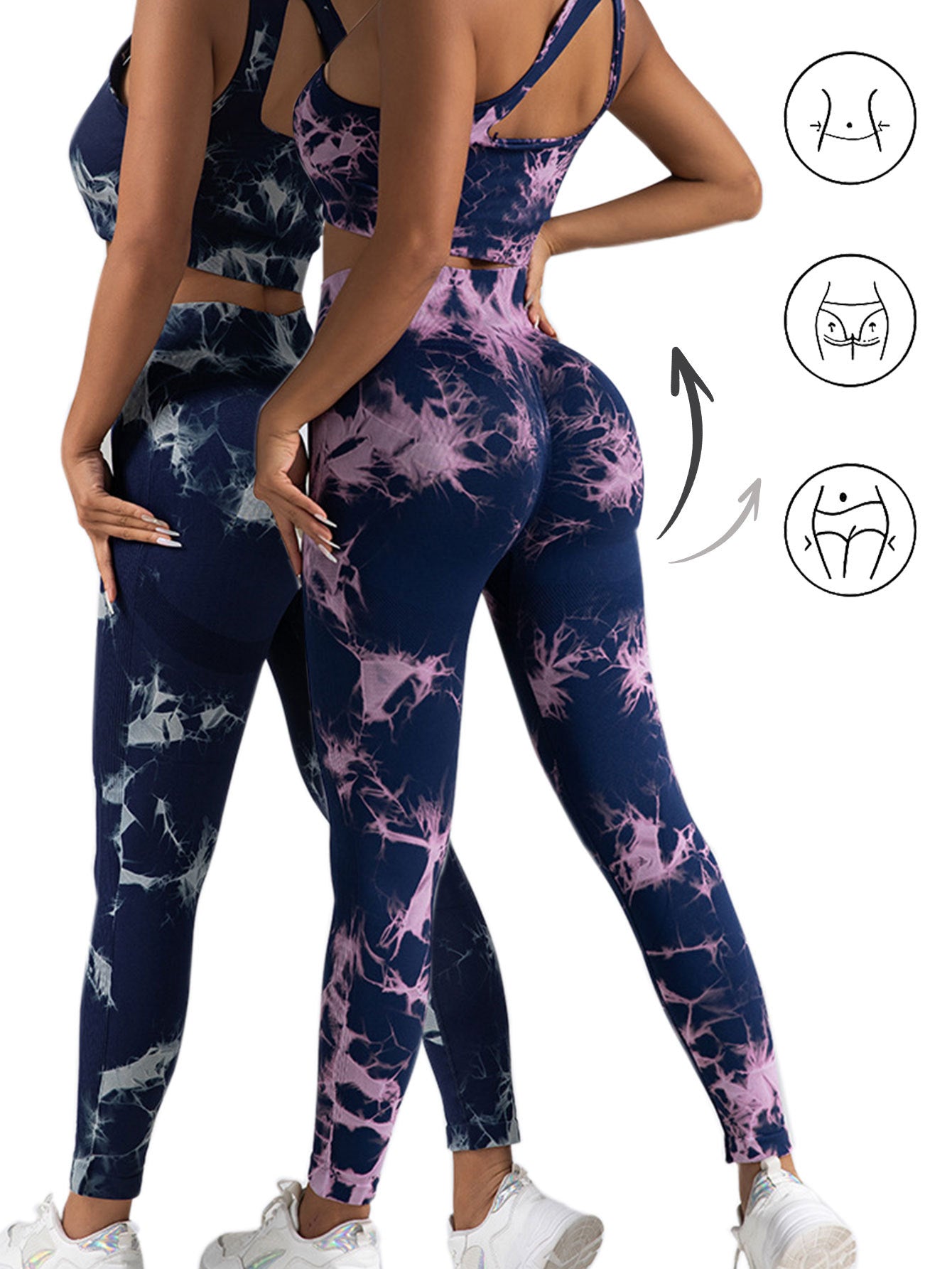 2pack Tie-dye Yoga Pants