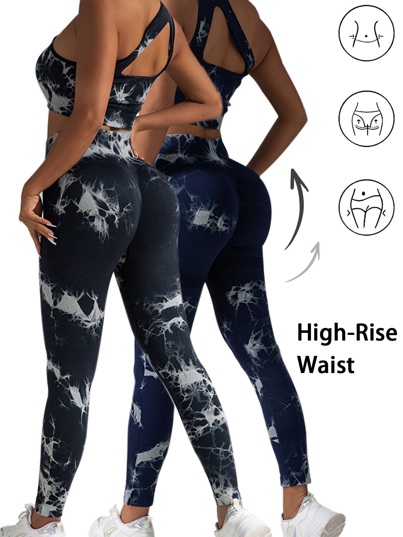2pack Tie-dye Yoga Pants