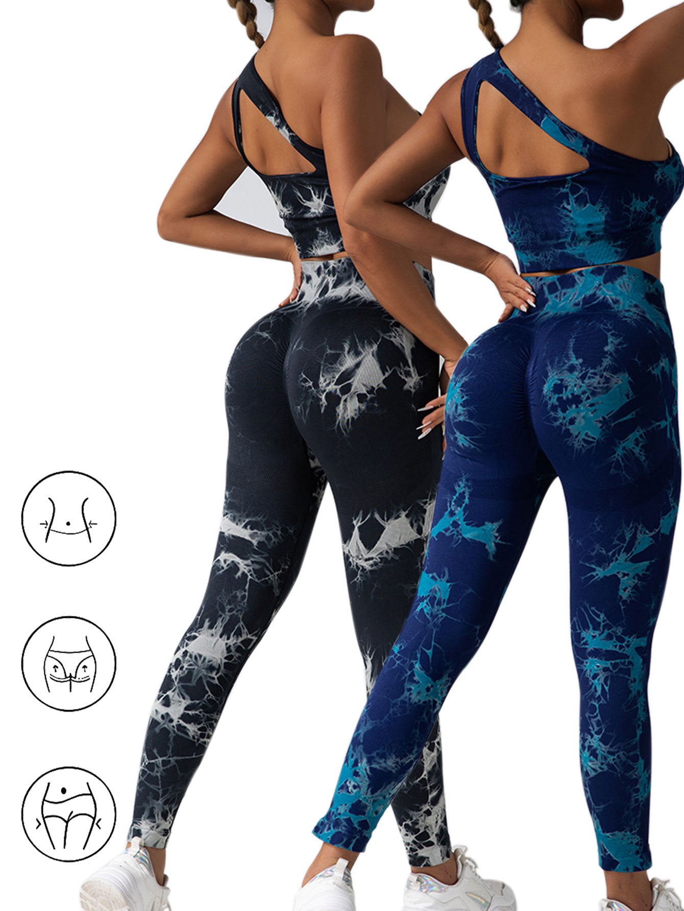 2pack Tie-dye Yoga Pants