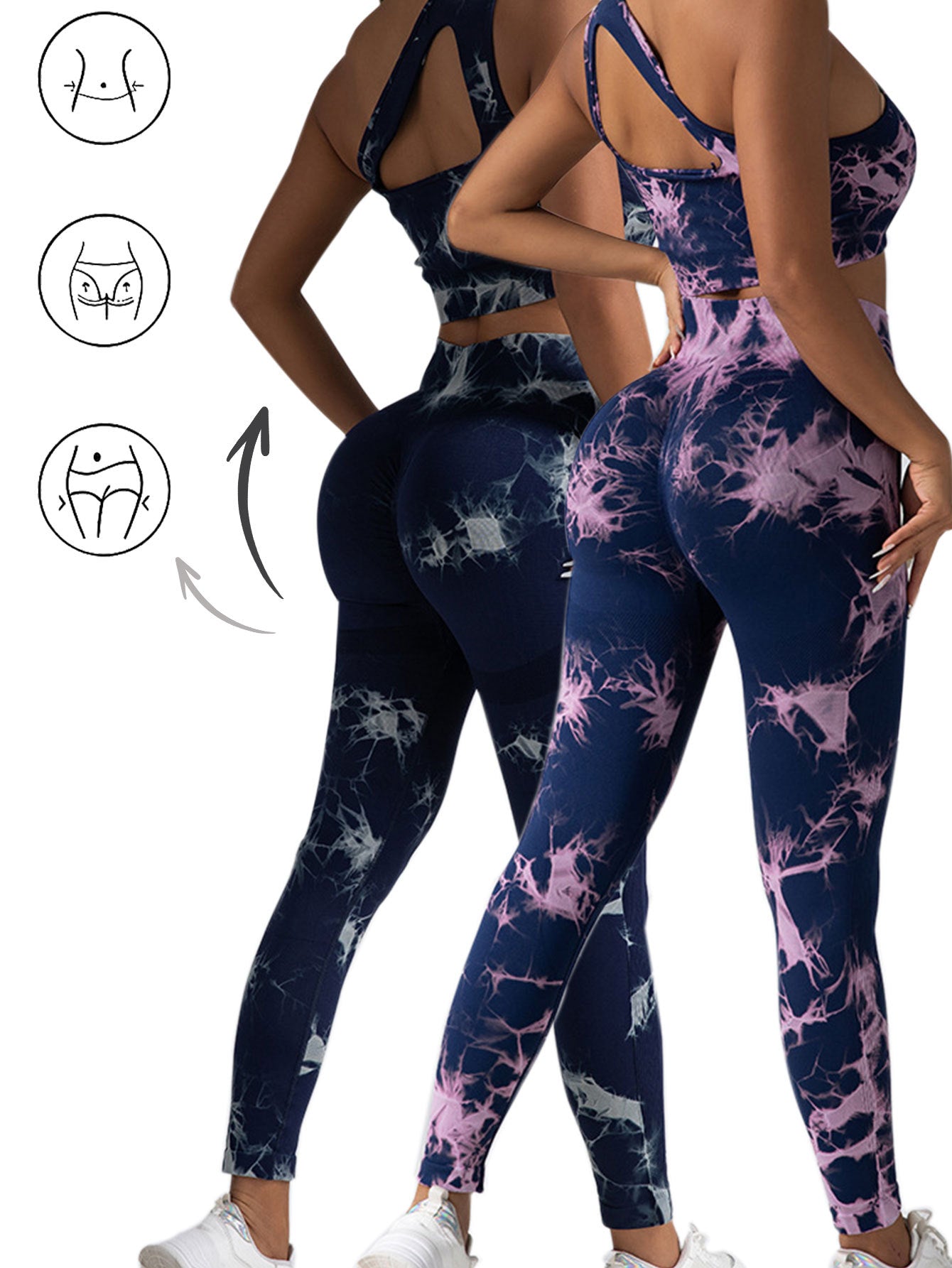 2pack Tie-dye Yoga Pants