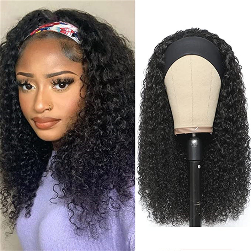 Black Small to Medium Curly Synthetic Hair Cover- Natural-Looking Wiglet