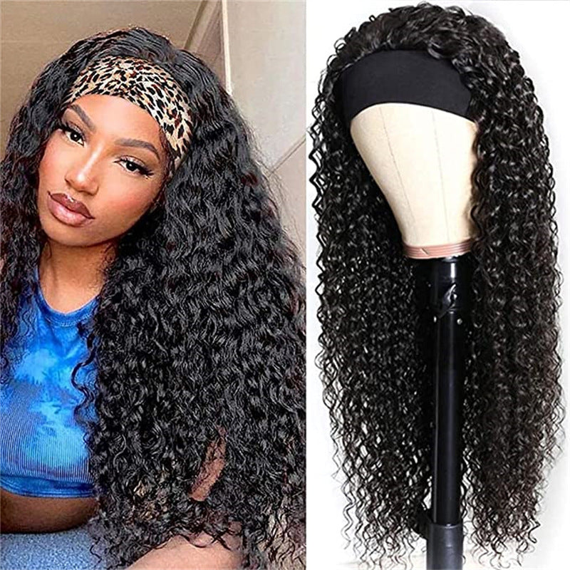Black Small to Medium Curly Synthetic Hair Cover- Natural-Looking Wiglet