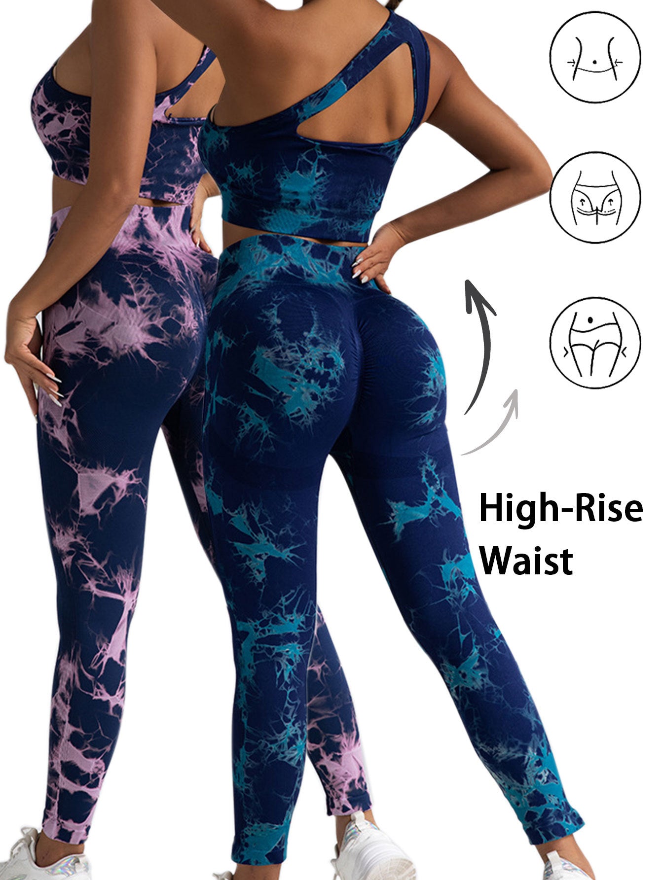 2pack Tie-dye Yoga Pants