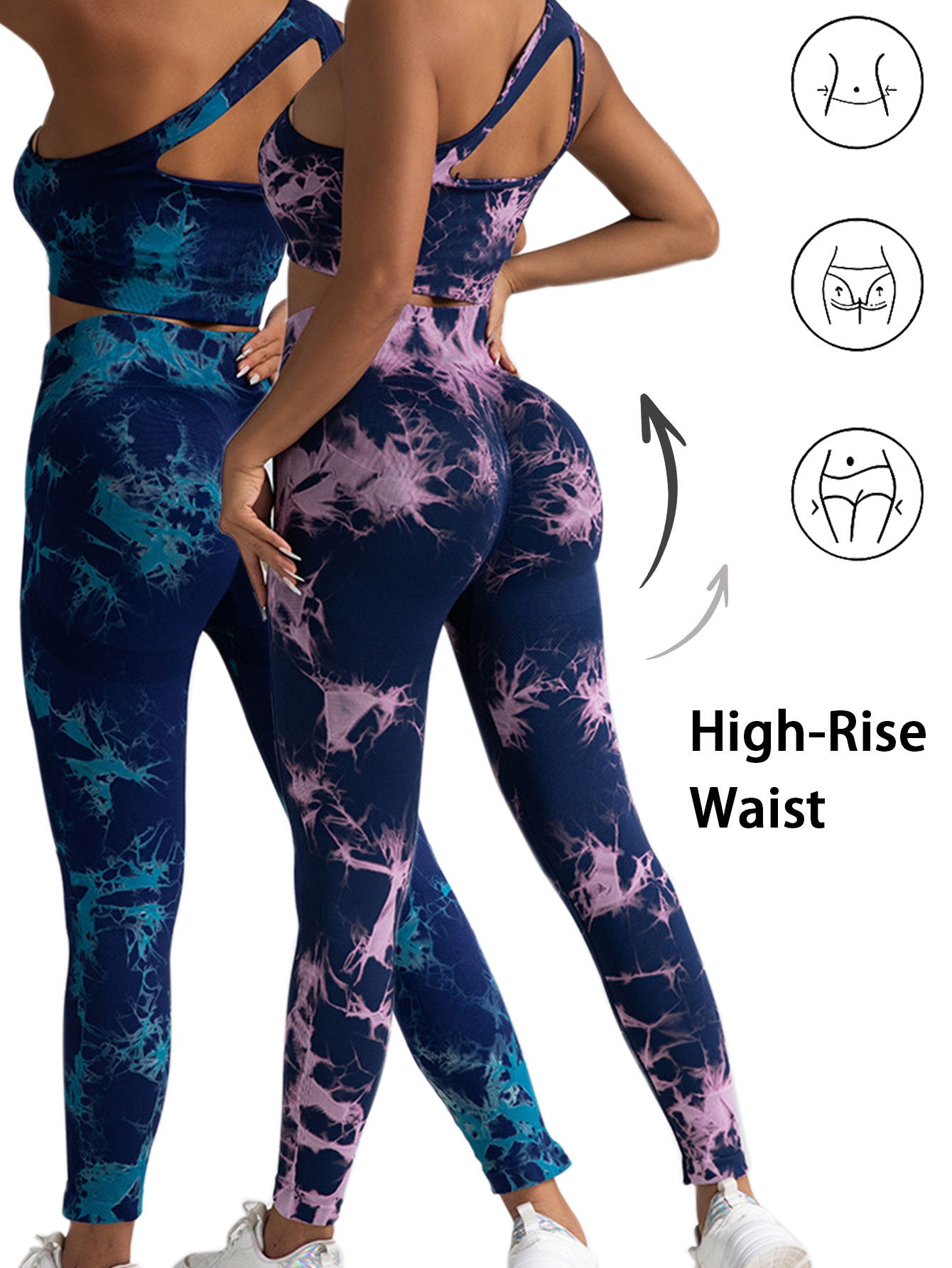 2pack Tie-dye Yoga Pants