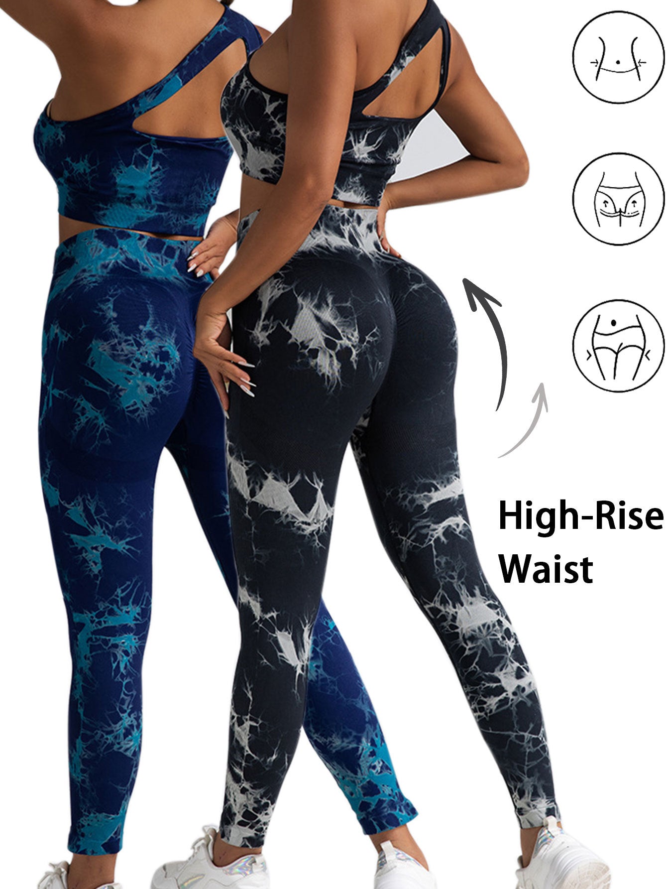 2pack Tie-dye Yoga Pants