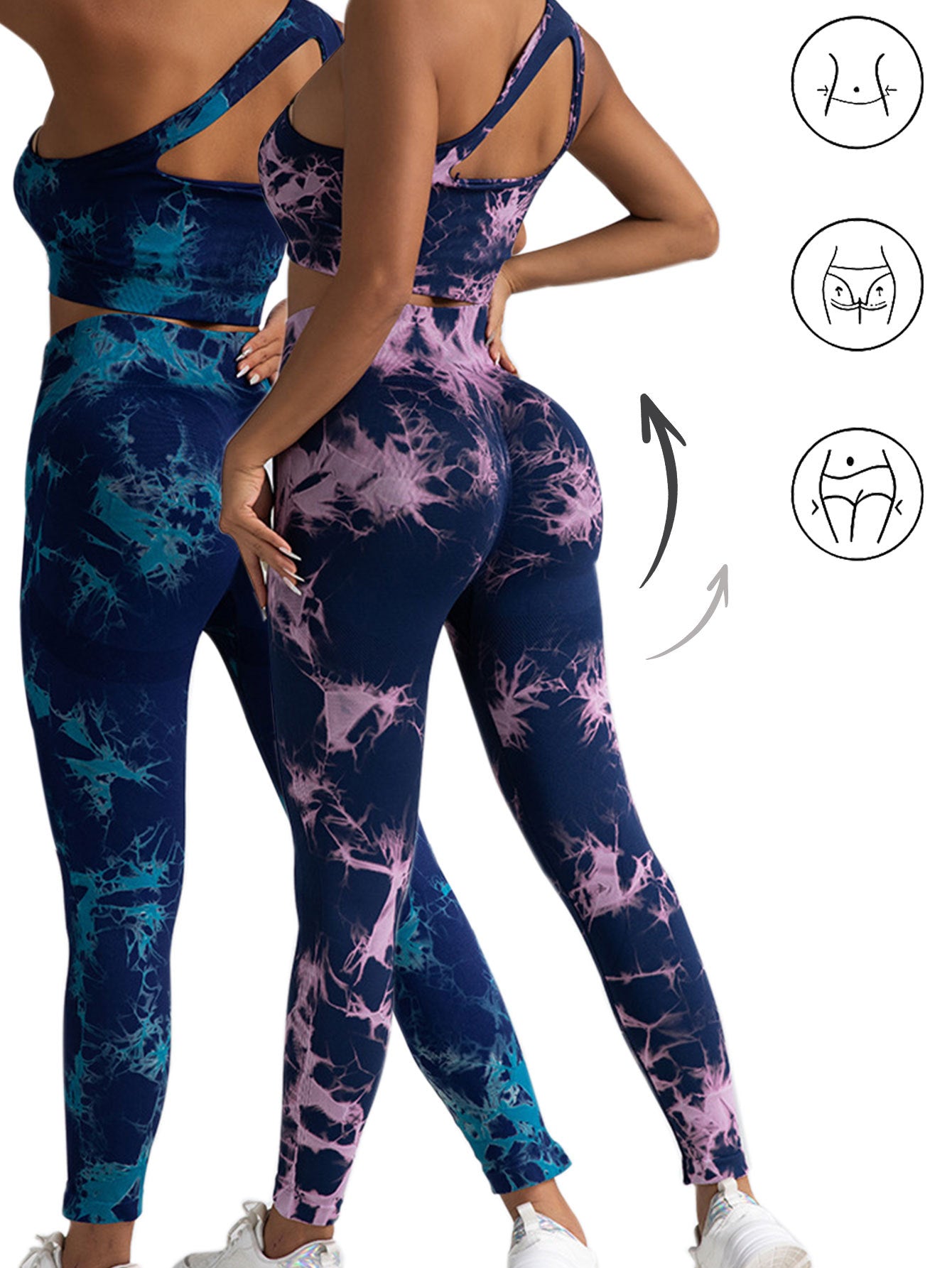 2pack Tie-dye Yoga Pants