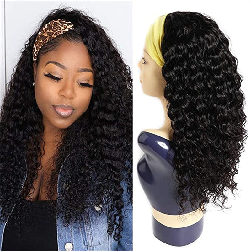 Black Small to Medium Curly Synthetic Hair Cover- Natural-Looking Wiglet