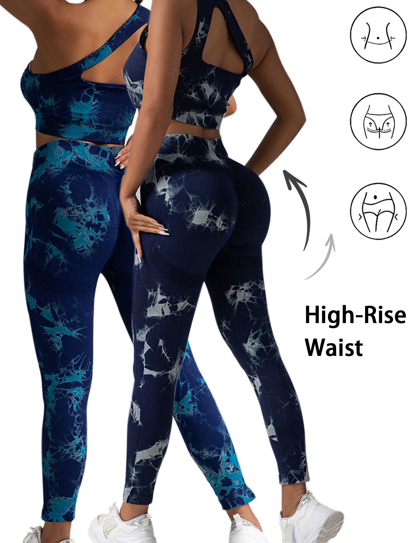 2pack Tie-dye Yoga Pants