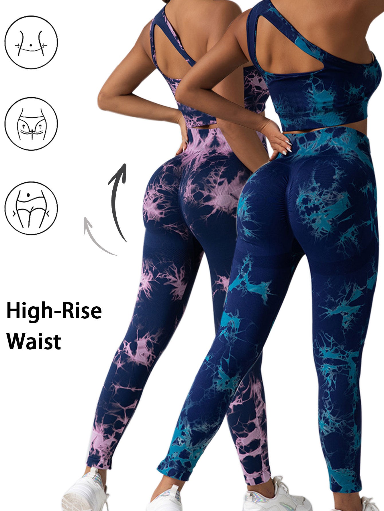 2pack Tie-dye Yoga Pants