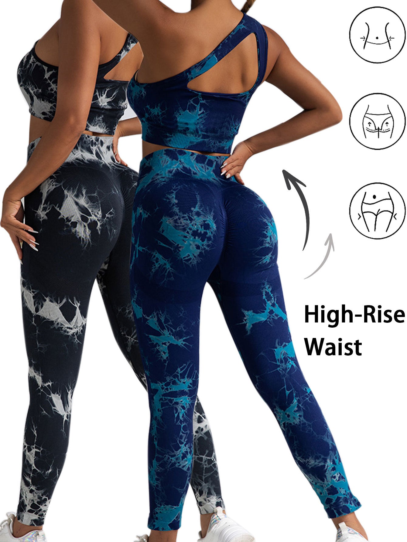 2pack Tie-dye Yoga Pants